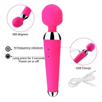 AV Vibrator Igrače Čarobno Palico, G-Spot Močan Sex-Shop Za Žensko USB Polnjenje Odraslih Klitoris Stimulator Massager Erotični Izdelki