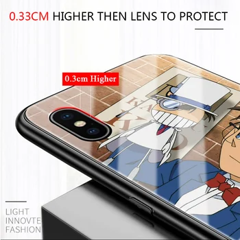 Za Xiaomi Redmi K30 Pro Shockproof Anime Detective Conan Primeru Sijajni Kaljeno Steklo Telefon Kritje Za Upoštevajte, 9, 9 Pro Max K20 Mi 9T