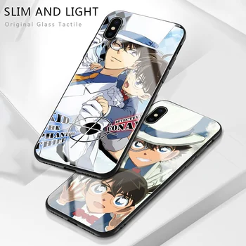 Za Xiaomi Redmi K30 Pro Shockproof Anime Detective Conan Primeru Sijajni Kaljeno Steklo Telefon Kritje Za Upoštevajte, 9, 9 Pro Max K20 Mi 9T