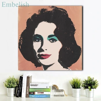 Embelish HD Tisk Na Platno, Olje Slikarstvo Andy Warhol Elizabeth 1964 Slika Dnevni Sobi Doma Dekor Wall Art Slike, Plakati,
