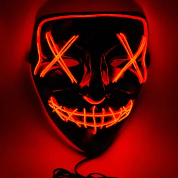 Božič Maske za noč Čarovnic LED sveti Stranka Masko Grozljive Maske, Cosplay Kostum Masko Pisane Žareče Masko Festival Smešno Masko