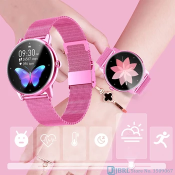Luksuzni Pametno Gledati Ženske Smartwatch Elektronika Pametna Ura Za Android IOS Fitnes Tracker Poln na Dotik Bluetooth Smart-gledanje