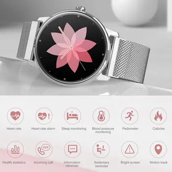 Luksuzni Pametno Gledati Ženske Smartwatch Elektronika Pametna Ura Za Android IOS Fitnes Tracker Poln na Dotik Bluetooth Smart-gledanje