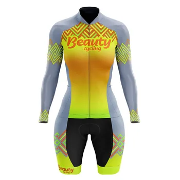 VEZZO ženska poletje long sleeve kolesarjenje jersey obleka, kolesarska oblačila macaquinho ciclismo feminino triatlon mtb oblačila