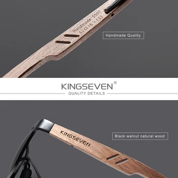 KINGSEVEN 2019 Nov Dizajn Aluminij+Ročno Oreh Lesene sončna Očala Moških Polarizirana Očala Pripomočki sončna Očala Za Ženske