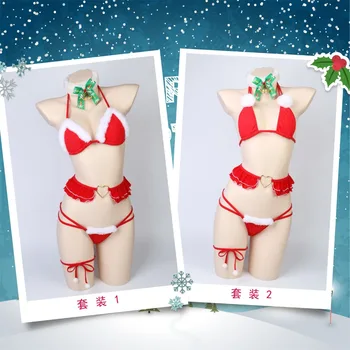 Novo Leto, Božič bikini Perilo nastavite Božič Cosplay seksi perilo cos perilo nastavite dokolenke