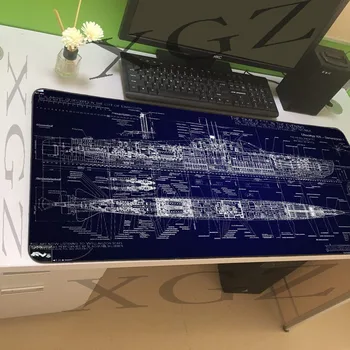 XGZ Meri Velike Igre Mouse Pad Black Šiv Piratske Ladje Načrt Domači Računalnik Tipkovnico Tabela Mat Slip 900x400 / 600x300 Xxl
