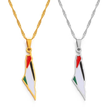 Anniyo Palestine Obesek Ogrlice Slver Color/Zlata Barva Nakit