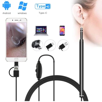 Medicinska V Uho Čiščenje Endoskop Visual Uho Žlico Zdravstvenega Varstva Čiščenje Orodje za Nos, Uho Izbirnik USB, HD Kamera 5,5 mm Android PC