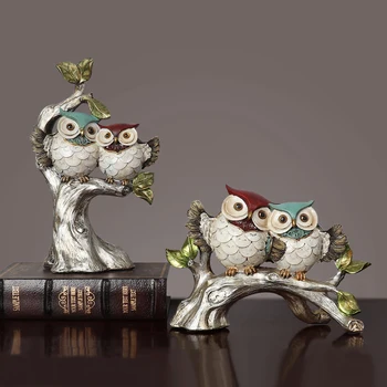 Ameriški državi srčkan smolo sova figurice Živali obrti pravljice vrt miniature pisarne Doma dekoracijo sodobne Ustvarjalne Darila