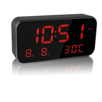 LED Digitalna Budilka Inteligentni Glasovni Nadzor Budilka S Snooze Prikaz Temperature Elektronske Ure