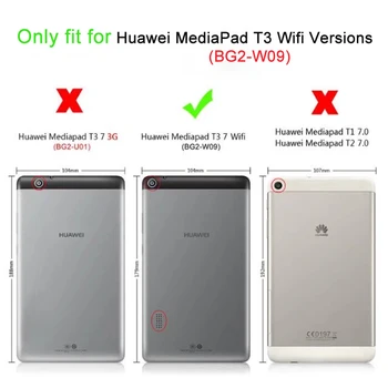 Hibridni Oklep Oporo Silicij Tablični Primeru za Huawei MediaPad T3 7 BG2-W09 7.0 palčni WiFi Različica Stojalo Pokrov Funda+Film+Pen