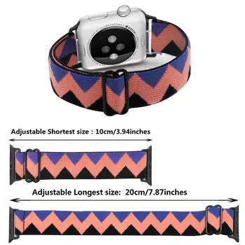 Najlon Zanke Traku za Apple Watch Band 38 40 mm 42 44 mm Nastavljiva Elastična Zamenjava Zapestnica za Iwatch serije 5 JV 6 4 3 2