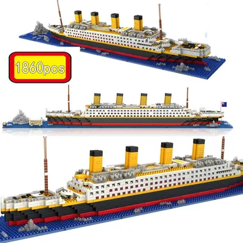 1860pcs RMS titanic Model velikih križarjenje na Ladji diy Stavba Diamant Bloki klasike Igrača razstave/zbirke Darilo za otroke