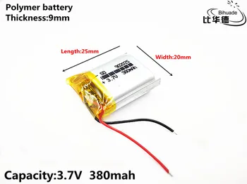 Dobro Qulity 3,7 V,380mAH 902025 Polimer litij-ionska / Litij-ionska baterija za tablični računalnik BANKE,GPS,mp3,mp4
