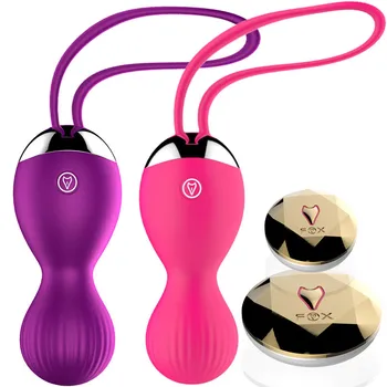 Daljinski upravljalnik Polnilna Silikonski Keglove Ben Wa Žogo Vibrator za G-spot Vagina Zaostritev izvaja naprava za Odrasle Sex Igrače Za Ženske