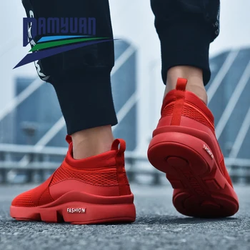 Damyuan Moške Čevlje, Superge Bela 2020 Moda Ravno Priložnostne Čevlji za Moške Dihanje Očesa Hoja Čevlji Zavezat Debelo Tenis