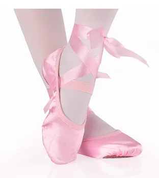 Dekleta Otroci Balet Točke Plesne Čevlje Otroke Začetnike Trenira Ples Čevlji Mehka Podplatom Saten Balet Čevlji v Skladu CM za nakup