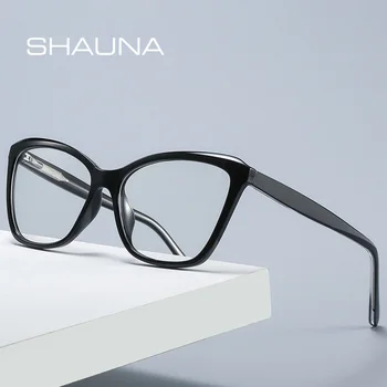 SHAUNA Anti-Modra Svetloba Moda Mačka Oči Očala Okvir Ženske blagovne Znamke Oblikovalec Sivo Roza Očala Okvirji
