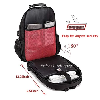 Moški 45L Potovanja nahrbtnik 15.6 Laptop Nahrbtnik Moški USB Anti theft Nahrbtniki za najstnike šolsko mladino mochila ženske backbag