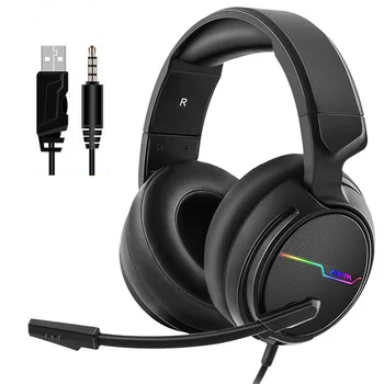 UNITOP Xiberia V20 Gaming Slušalke, USB, 7.1 Slušalke Za PC Igre, Računalniške Popsocket Bass sistem Stereo Slušalke z Mikrofonom LED Luči