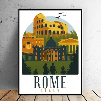 Retro Vintage Rimske Umetnosti Platno Plakat Doma Dekoracijo Slikarstvo Brez Okvirja