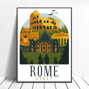 Retro Vintage Rimske Umetnosti Platno Plakat Doma Dekoracijo Slikarstvo Brez Okvirja