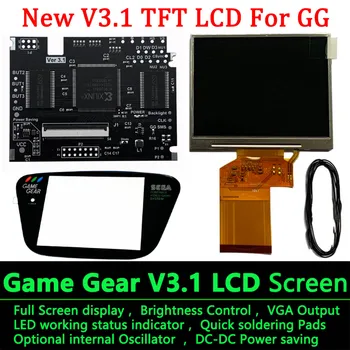 Celoten Zaslon TFT V3.1 LCD Kompleti Za SEGA Igra Prestavi Visoko svetlobe Svetlost V3.1 LCD Osvetlitev ozadja Zaslona VGA za SEGA GG Igre