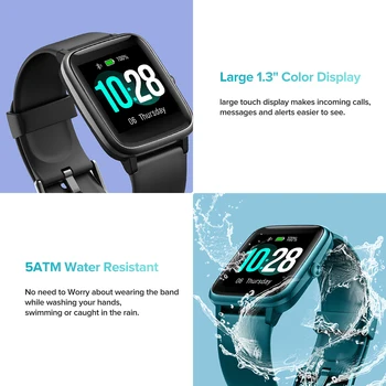 Ulefone Watch Smartwatch 5ATM Nepremočljiva Pas Srčnega utripa Spanja Spremljanje Za Android IOS