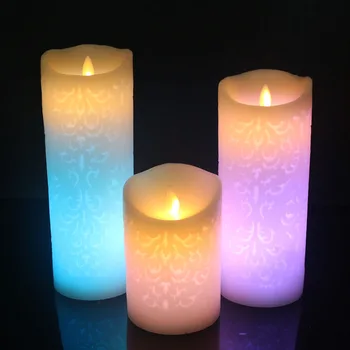 Mycyk Sprememba Barve Gradient LED Sveče 18 Daljinski Nadzor Elektronskih Brezplamensko Dihanje Candle Night Lights Poroka Stranka Dekor