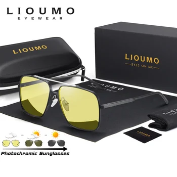 LIOUMO Prevelik Design sončna Očala Za Moške Dan Noč Phochromic Polarizirana Očala Ženske Potovanja Očala UV400 gafas de sol hombre