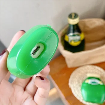 Srčkan Perrier mineralne vode Brezžične Bluetooth Slušalke Primeru Za AirPods Pro 2 Les Bouillens steklenico 3D Mehko Silicij Slušalke pokrov