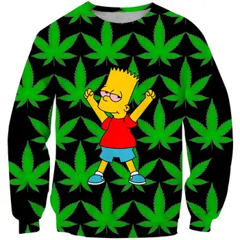Jeseni 3D Bart simpson Unisex Majica simpsons Natisnjeni dolg Rokav Grafični top Fant dekle oblačila puloverju otroška oblačila