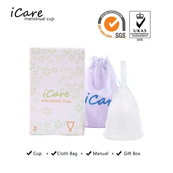 Menstrualne skodelice v Žensko Higieno Izdelek iCare FDA copa menstrualne de silicona medica enostavno odstraniti brez vonja
