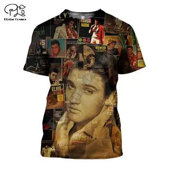 PLstar Kozmos Elvis Presley Legendarni HipHop Vroče Zvezde Pevka Ulične 3DPrint Unisex Poletje Priložnostne Kratek Rokav T-majice A-1