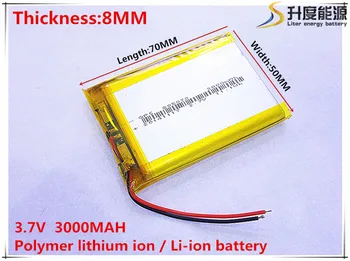 1pcs/veliko 805070 3,7 V litij-polimer baterija 3000 mah DIY mobilni sili moč polnjenje baterije zaklad