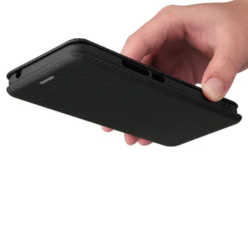 Za Umidigi A7S Primeru Luksuznih Flip iz Ogljikovih Vlaken Kože Magnetni Adsorpcije Shockproof Primeru Za Umidigi A7S A7 S UmidigiA7S Telefon Vrečko