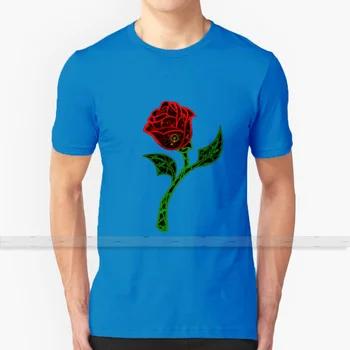 Rose Za Moške, Ženske T Shirt Tiskanje Vrh Tees Bombaž Kul T srajce 5xl 6xl rose red očarala lepota in zver lepota