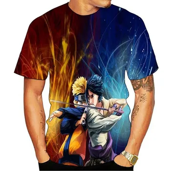 Naruto Hip Hop Tshirt Moški/ženske Sasuke Smešno Risanke 3d T-shirt Moda Ulične T Shirt Japonski Anime Vrh Tees Moški