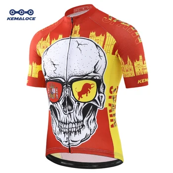 2019 Pro Team Rdeči Španiji Kolesarski Dres Dihanje Retro Lobanje Maillot Ciclismo Oblačila Hombre Kolesarske Majice Bike Wear Camisa