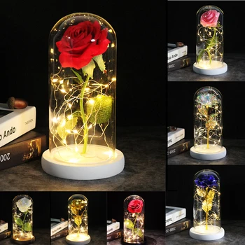 Padec ladijskega prometa Galaxy Dvignila Umetno Cvetje 24K Folijo Prekrita Gold Rose Cvetje, Poročni Dekor Ustvarjalne Valentinovo Darilo