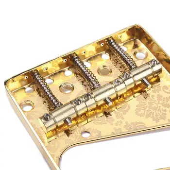 Zlata/Črna z Cvet Design 3 Medenina Sedla Kitara Most za Telecaster Kitaro