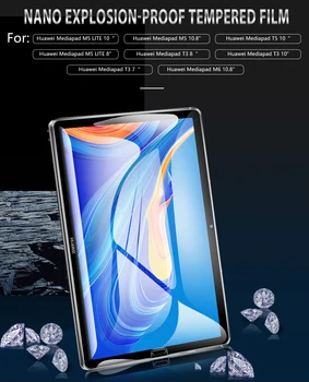 Kaljeno Steklo za Huawei Mediapad M5 Lite 8 M3 Lite 8 Screen Protector za Mediapad 7 T3 T3 8 T3 10 Tablet Film 2 Paketi