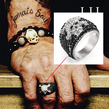 Johnny Hallyday letnik rock punk lobanje obroči za moške, ženske, nakit 316 nerjavnega jekla hip hop Kul vaja Prst prstan