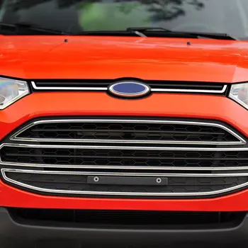 Avto Chrome Sprednja Maska Žar Vodja Svetlobe Kritje Trim Fit za Ford Ecosport 2013 2016 2017 Vstavite Styling Modeliranje Deli
