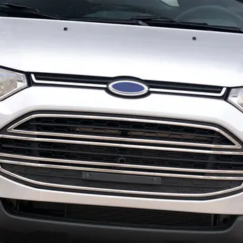 Avto Chrome Sprednja Maska Žar Vodja Svetlobe Kritje Trim Fit za Ford Ecosport 2013 2016 2017 Vstavite Styling Modeliranje Deli