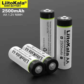 4pcs/veliko NOVIH Liitokala AA 1,2 V 2500mAh baterije za polnjenje Ni-MH aa za Temperaturo pištolo oddaljen nadzor miške, igrača baterije