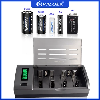 PALO 4 Reže LCD Zaslon, Baterijo, Polnilnik Nicd, Nimh, 1,2 V AA, AAA, C, D velikost ali 9V Polnilne baterije, Hitri Polnilnik