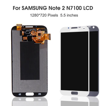 Original LCD zaslon za Samsung Galaxy Note 2 N7100 GT-N7100 N7105 LCD-Zaslon na Dotik Dizitizer Montaža z Okvirjem