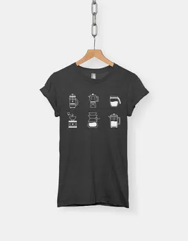 Nov Prihod Smešno Kave T-Shirt Ljubitelji Kave Majica Barista Tee Majica Ženska Športna T majica